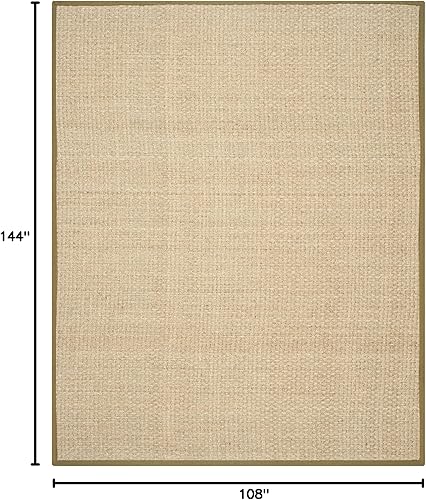 Vista 607 de Safavieh NF114A Natural Fiber Collection - Alfombra de fibras naturales de patrón trenzado, varios colores (5 x 8 pies), Fibras naturales, azul