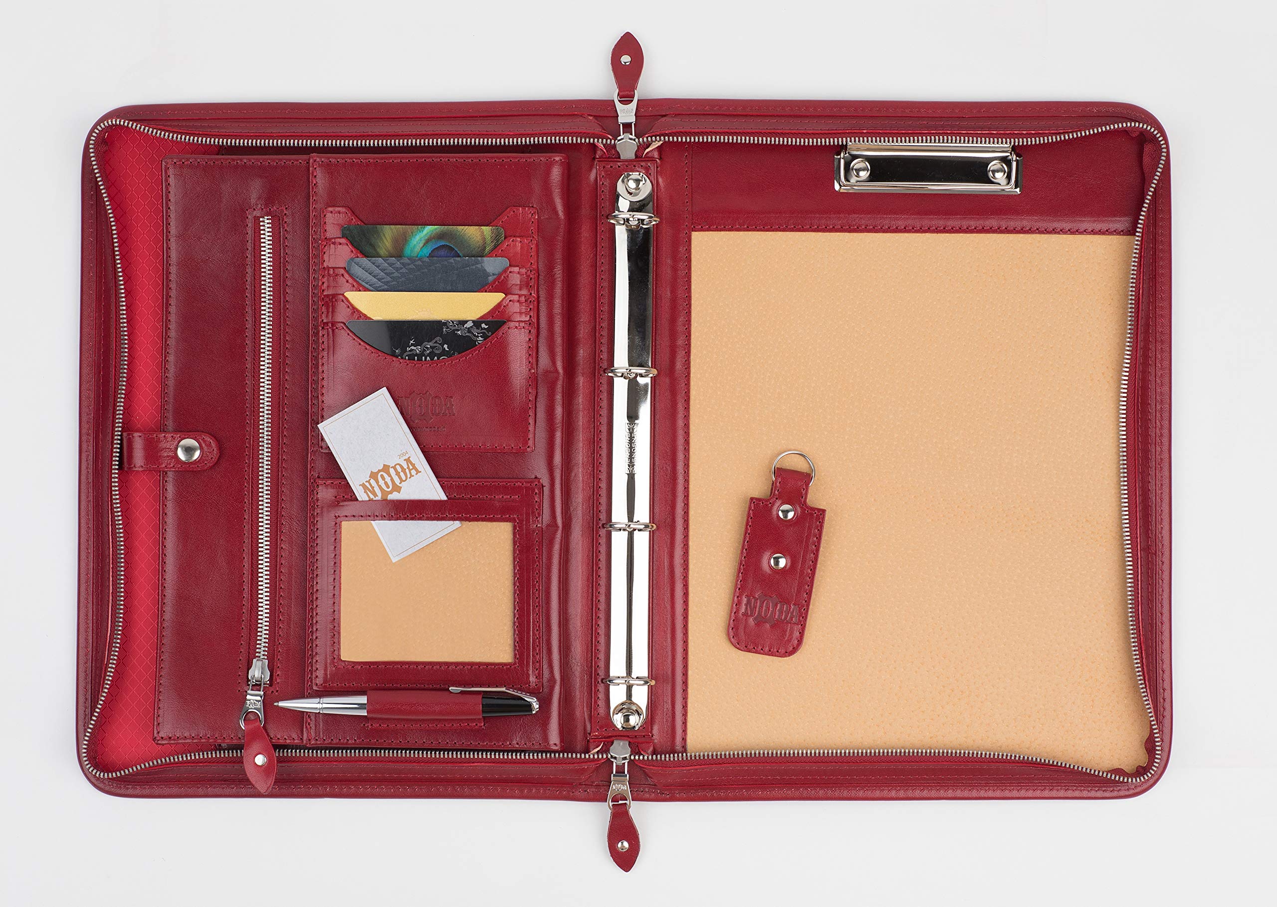 Leder Oder A4, Dokument mappe rot, Ringbuch