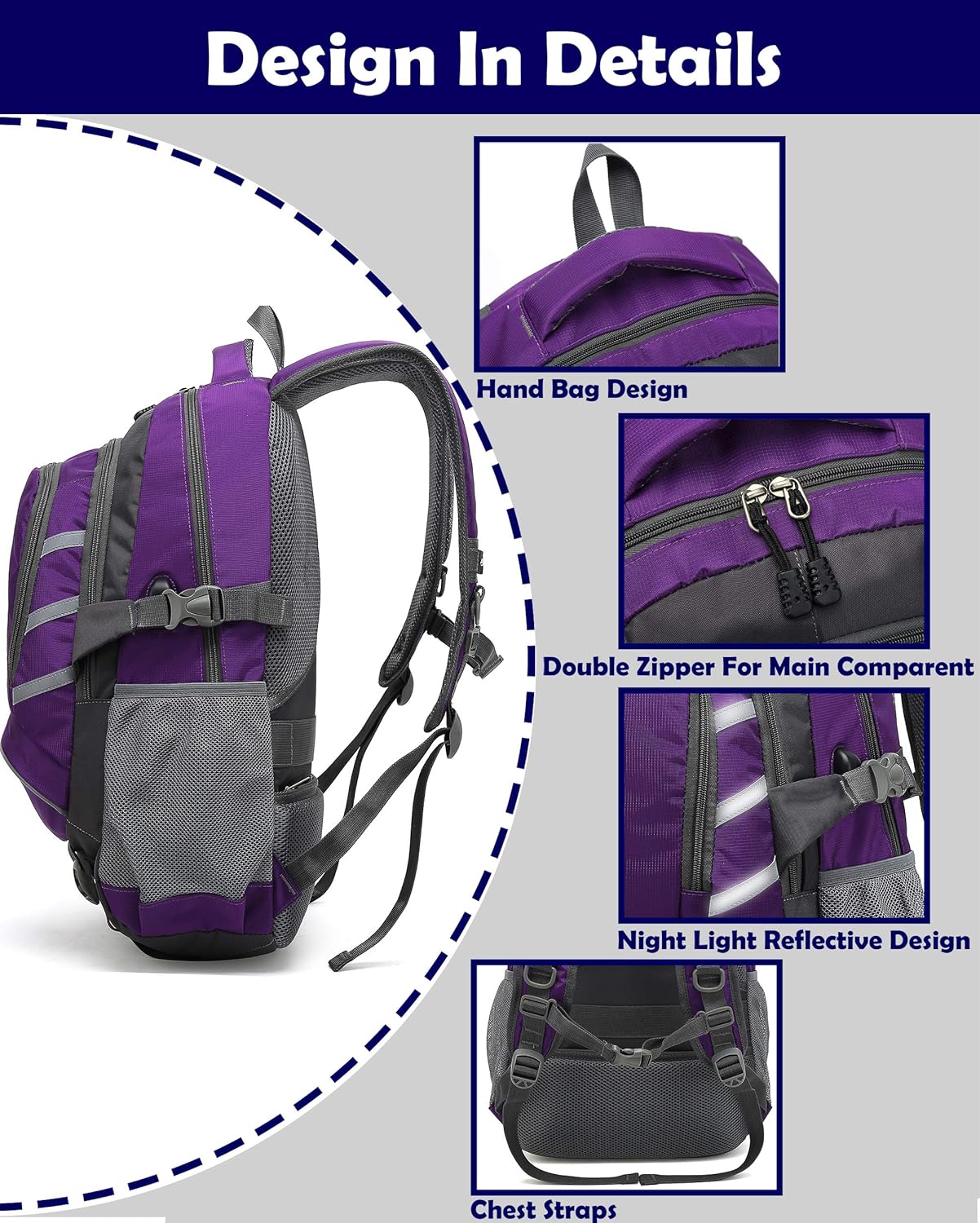 Backpack Business Charging Compartment Reflective Image