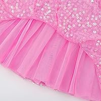 Vista 6 de KEREDA Falda de Tutú con Capas para Niñas, Falda de Tul de Lentejuelas Brillantes para Baile