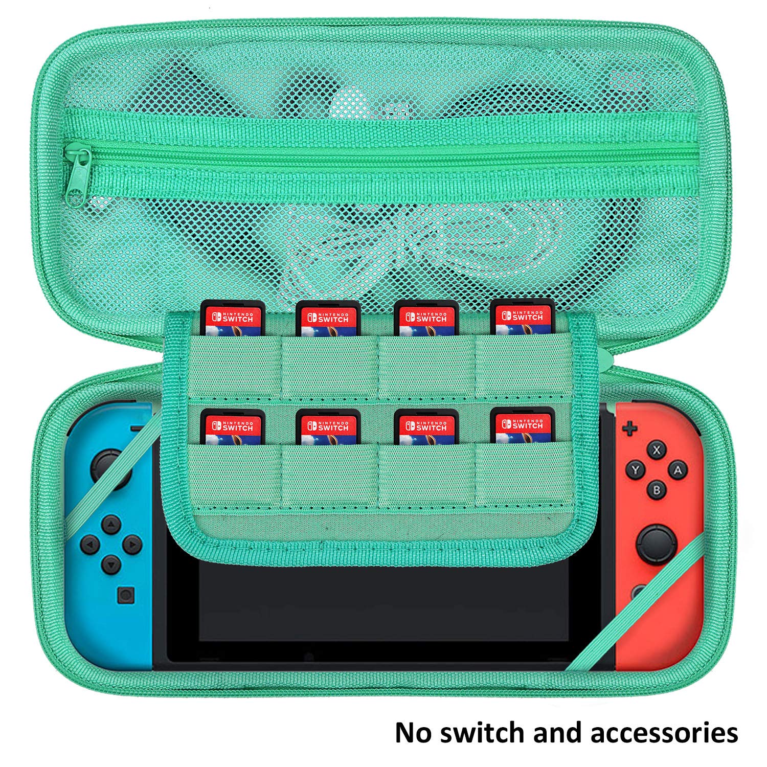 YOUSHARES Carrying Case for Nintendo Switch - Deluxe Protective Storage Case Pouch for Nintendo Switch Console & Accessories with 8 Game Cartridges for Girls Boys （Leaf Crossing）