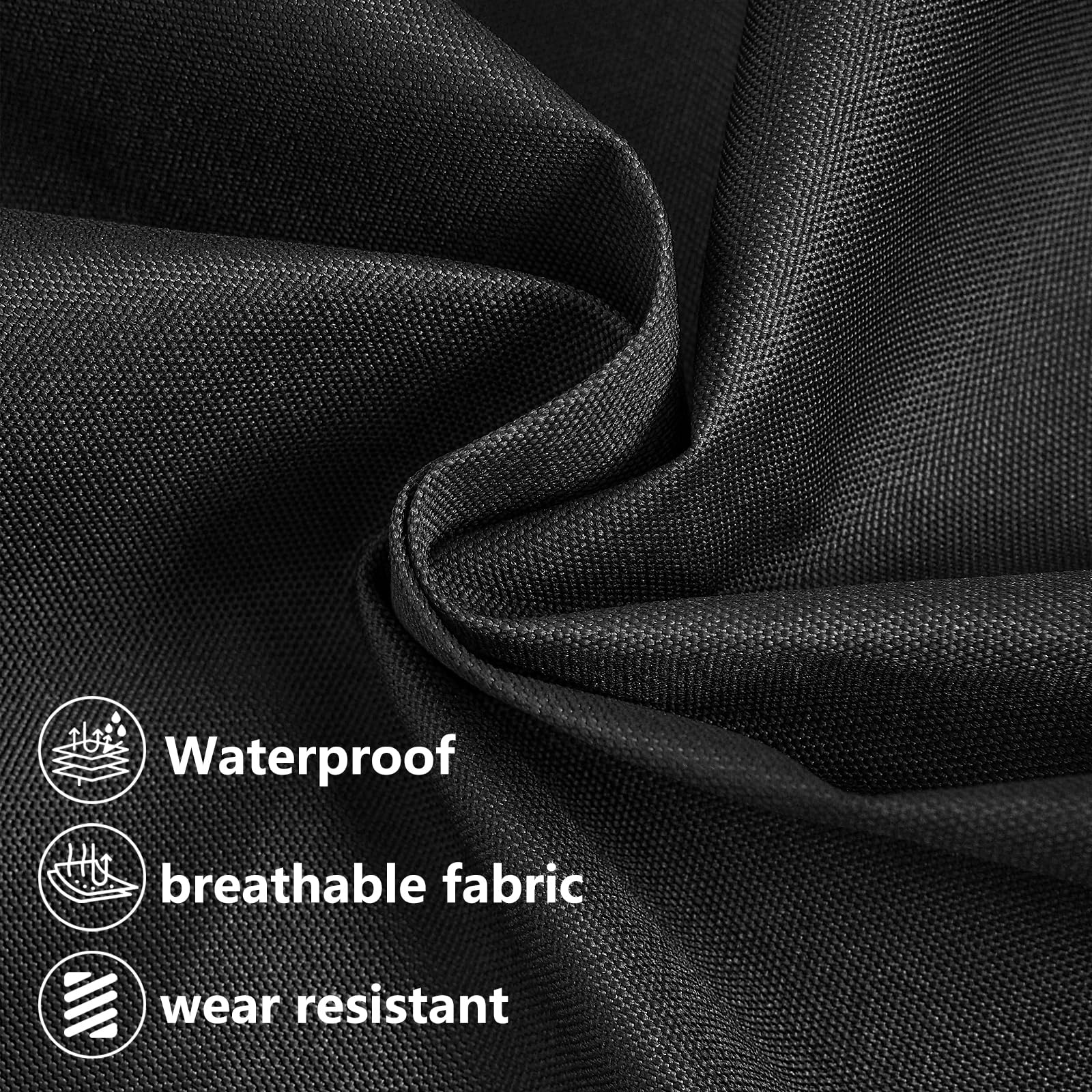 Waterproof Canvas Fabric by The Yard – 58" 600D Polyester Cordura Fabric – Upholstery Fabric for Indoor Outdoor Chair(Black, 1 Yard (58"x 36") - 4