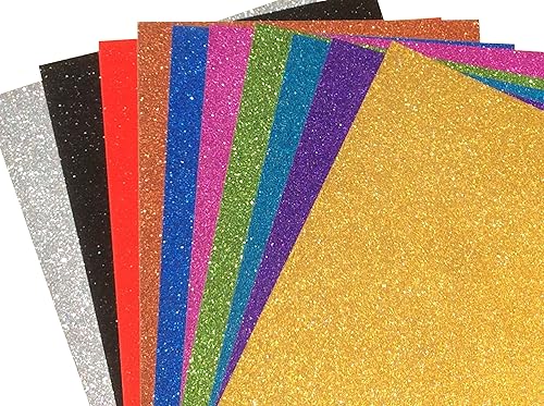 Miniatura 2 de longshine-us 10 hojas de cartulina brillante con purpurina de alta calidad de 85 x 11 pulgadas 250 GSM uso para álbumes de recortes vacaciones bodas