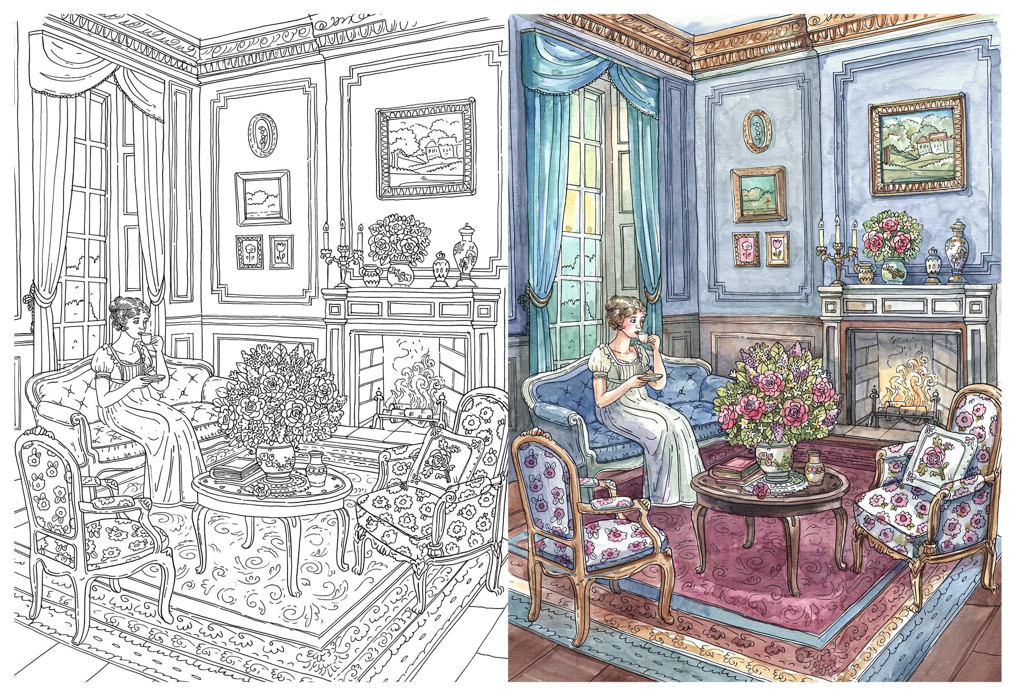 Héroïnes de la littérature anglaise le livre aquarellable livre à colorier et à peindre activité relaxante - Activités loisirs créatifs - livre aquarelle: 35 scènes à peindre à l'aquarelle