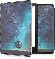 Vista 29 de kwmobile Funda compatible con Yaxa Kindle Paperwhite 11. Generación 2021 - Funda para lector electrónico - Libros y páginas Beige/Marrón/Dorado