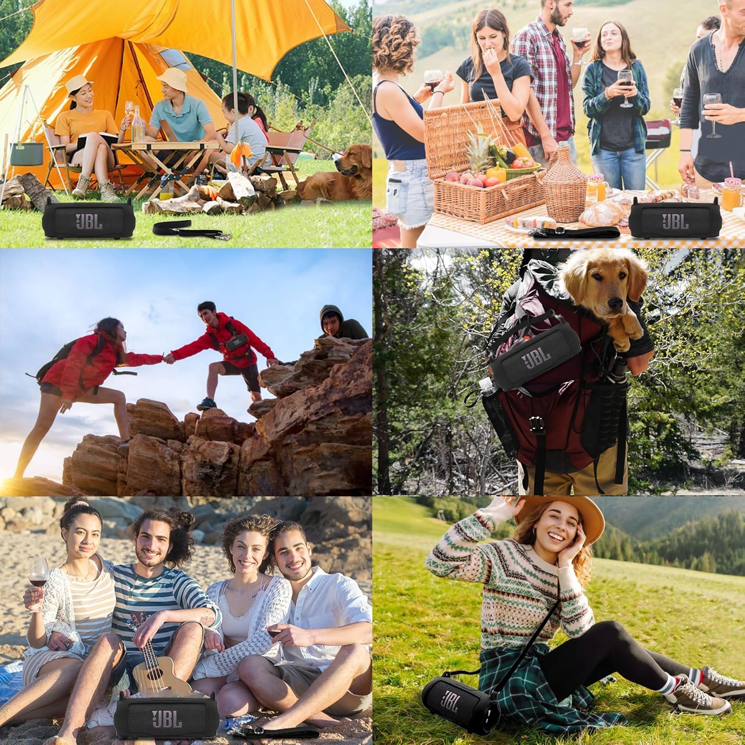 co2CREA Silicone Case for JBL Flip 7 Portable Waterproof Speaker, Portable Travel Soft Cover with Shoulder Strap, Protective Skin Case (Black Case Only) - Image 9