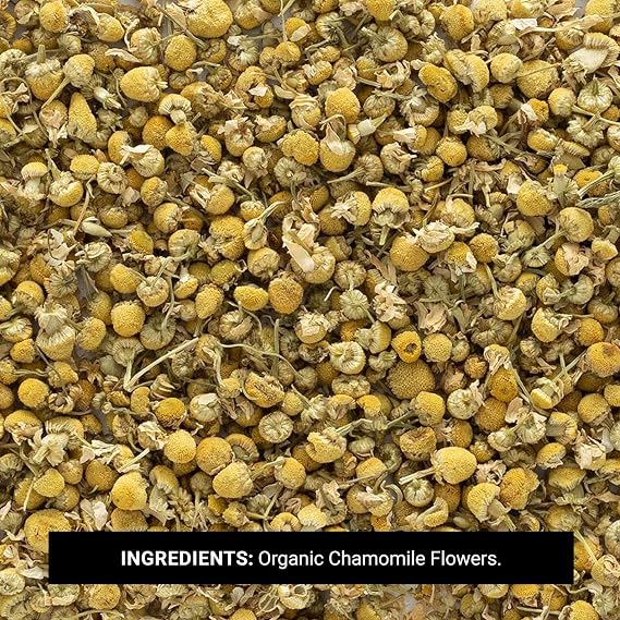 Frontier Co-op Organic Whole Chamomile Flowers, Kosher, Bulk Herb, Dried Chamomile Flowers for Tea, Natural Skincare Recipes and More | 16 Ounce (Pack of 2)