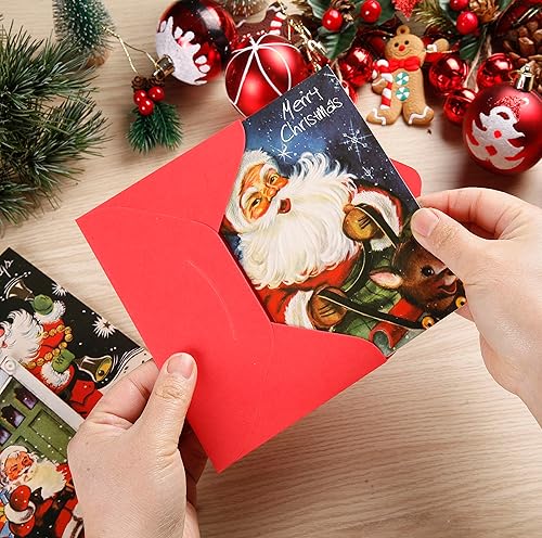 Miniatura 3 de Tarjetas de felicitación vintage de Navidad, paquete de 27 tarjetas de felicitación de Navidad, tarjetas de felicitación en blanco con sobres para