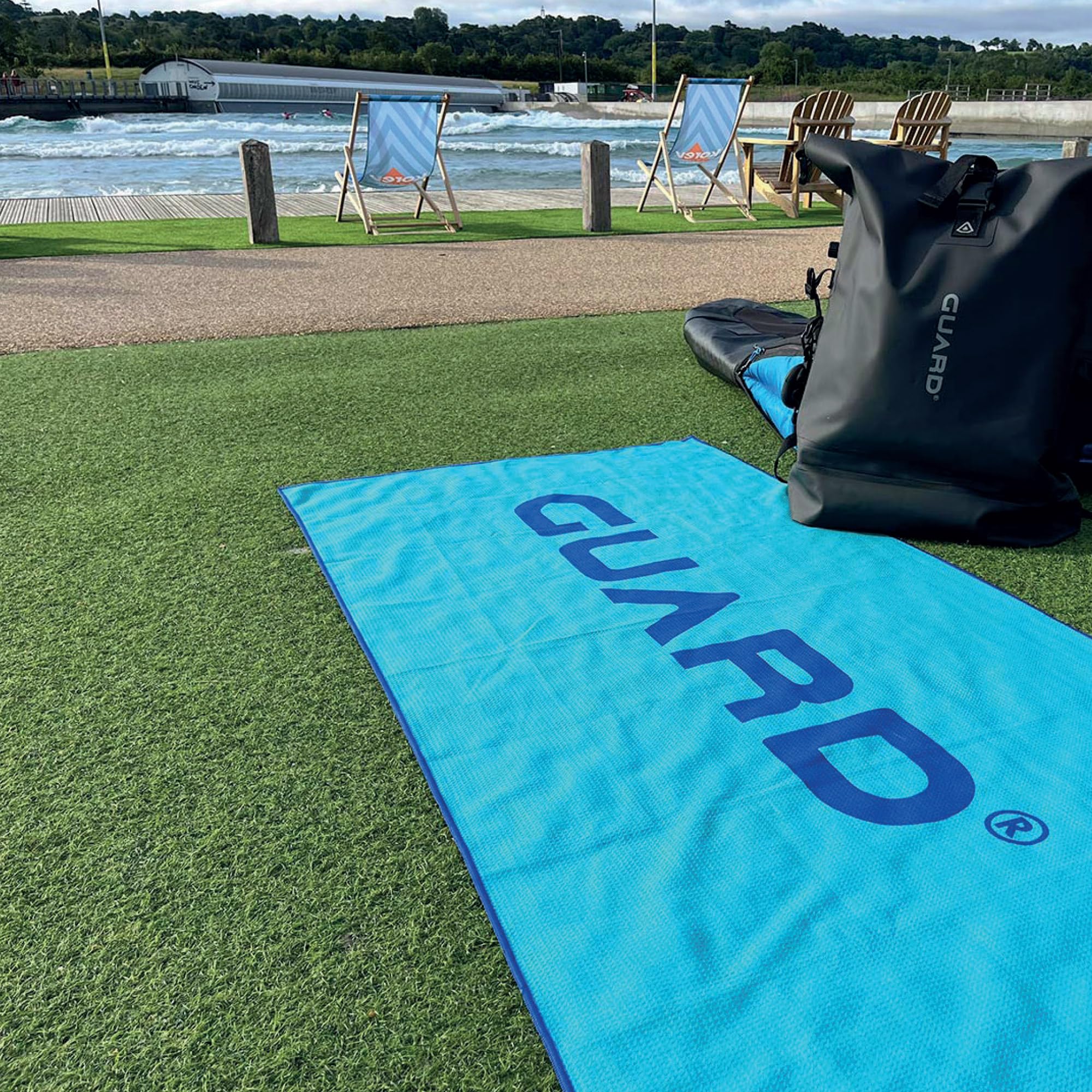 GUARD® G.TOWEL Telo mare grande in microfibra senza sabbia – 100% poliestere riciclato, ad asciugatura rapida, super assorbente, leggero asciugamano da viaggio per surf, nuoto, spiaggia, palestra