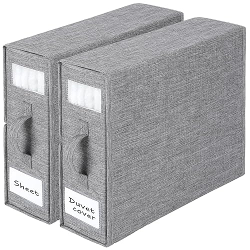 Bed Sheet Organizer 2 Pack – Foldable Linen Closet Storage