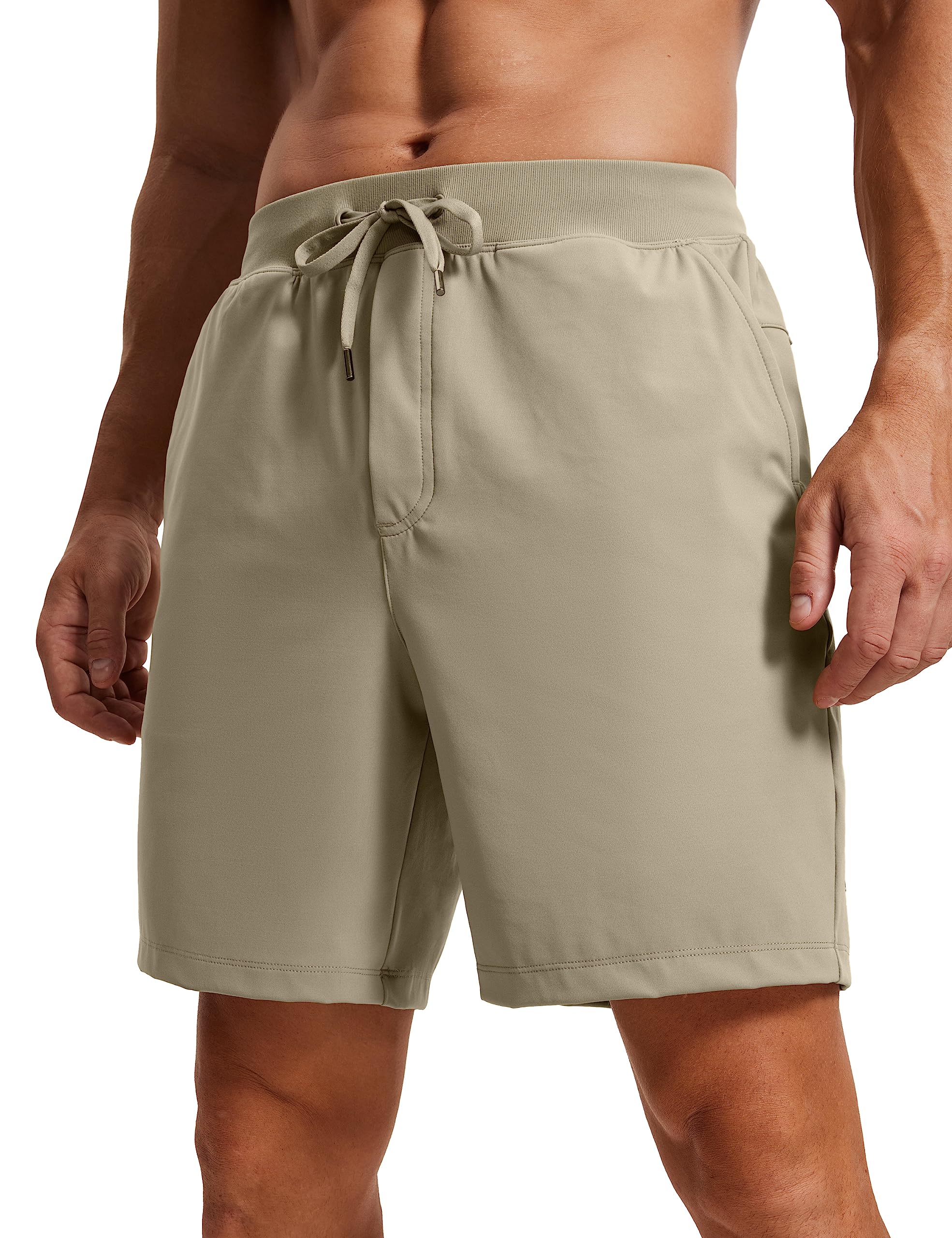 CRZ YOGAMen's Four-Way Stretch Workout Shorts - 7'' Soft Durable for Casual Athletic with Pockets