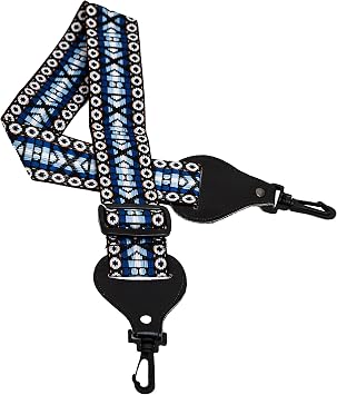 Banjo Strap with No-Scratch Hooks, Adjustable Length Woven, Midnight Sky Blue, GS7-BL