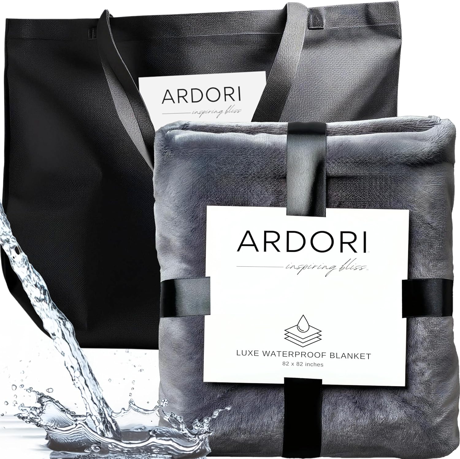 Waterproof Blanket King Size (Gray, 82x82") Absorbent, Leakproof Fleece Protector for Bed, Couch - Water Proof and Stain Resistant, Plush Throw Blankets, Moisture Repellant Top Cover, Sherpa Throws