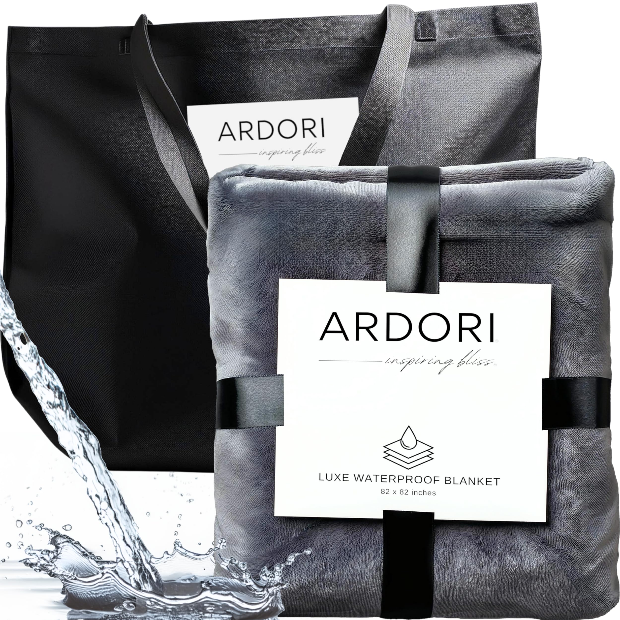 Waterproof Blanket King Size, Gray, 82x82"- Water Proof and Stain Resistant Blankets for Couples Bed Intimacy, Fleece Moisture Absorbent, Layered Sheet Protector, Leakproof Protective Top Cover Throws