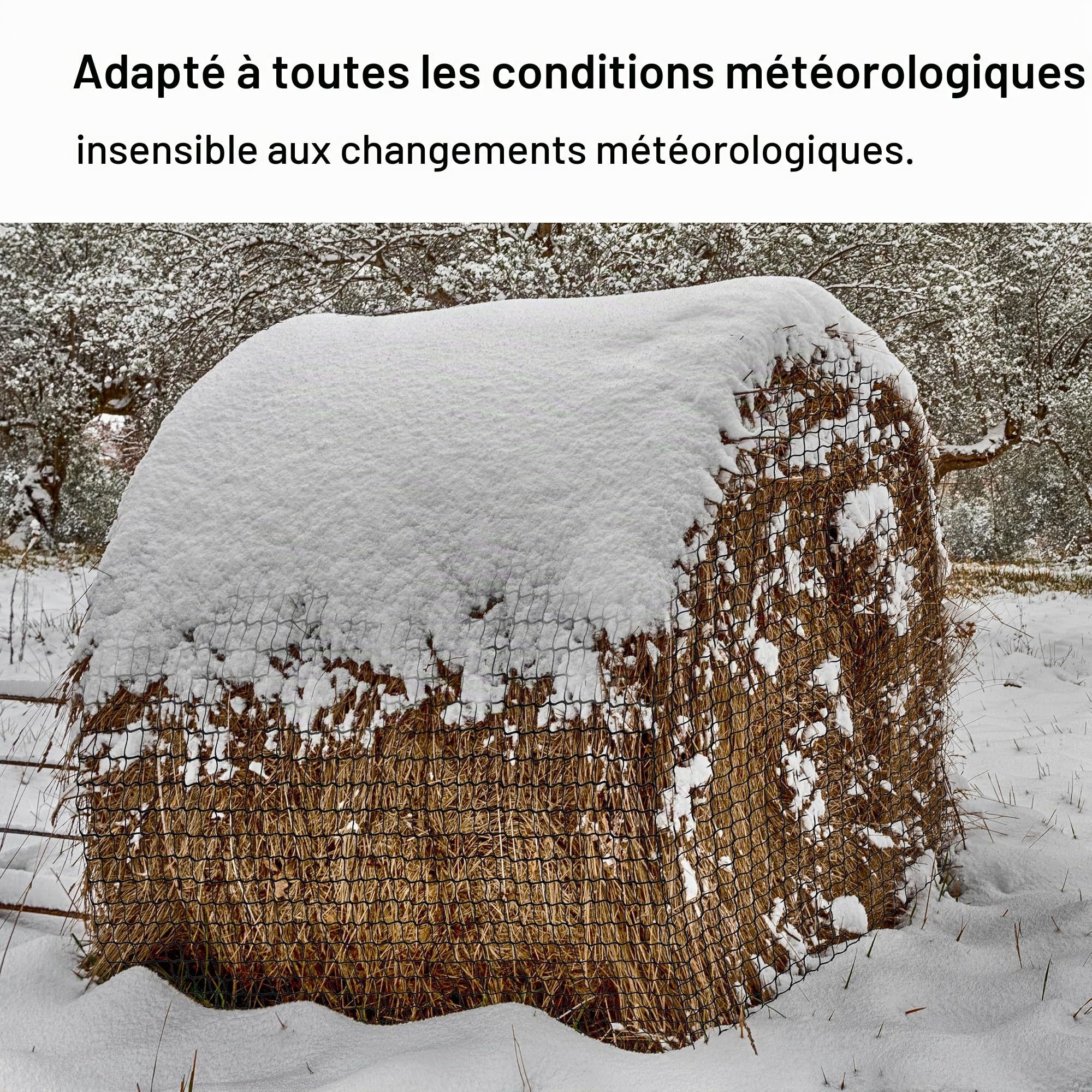 Filet à foin rond - Résistant à l'usure - Pour chevaux - Diamètre : 150 cm - Hauteur : 150 cm - Largeur des mailles : 4,5 x 4,5 cm - Pour prolonger le temps de nourriture des chevaux