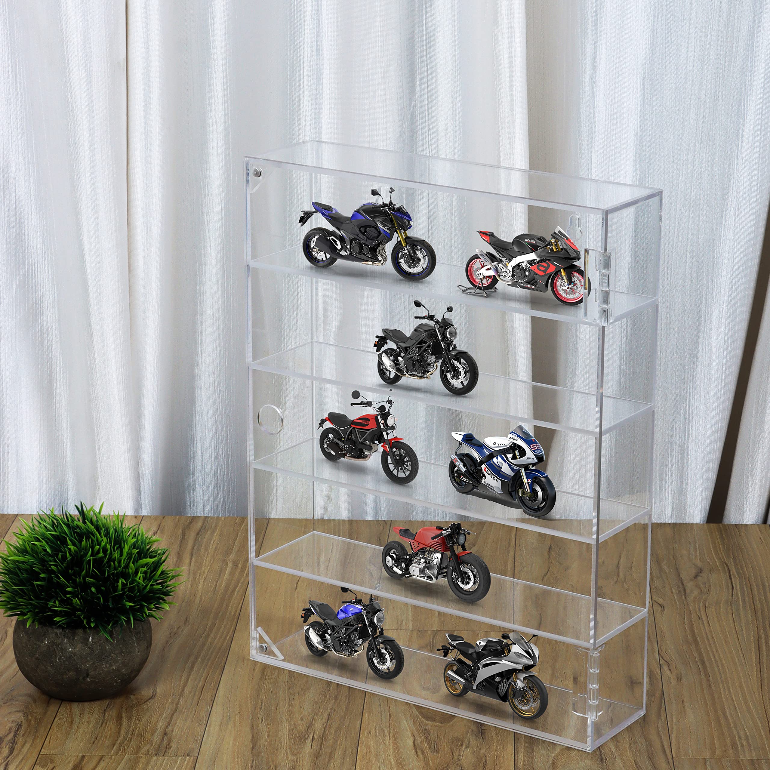 Belle Vous Vitrina Expositora para Colecciones con 5 Niveles de Acrílico Transparente - 27,5 x 7,5 x 35,7 cm - Estantes de Pared para Vasos de Chupitos, Figuras - Vitrinas para Colecciones de Rocas