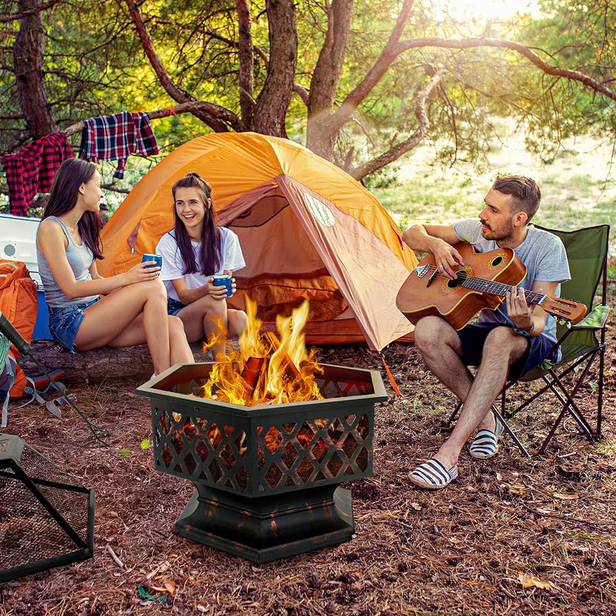 Amazon.com : ZenStyle Hex Shaped 24” Fire Pit Outdoor Oil
