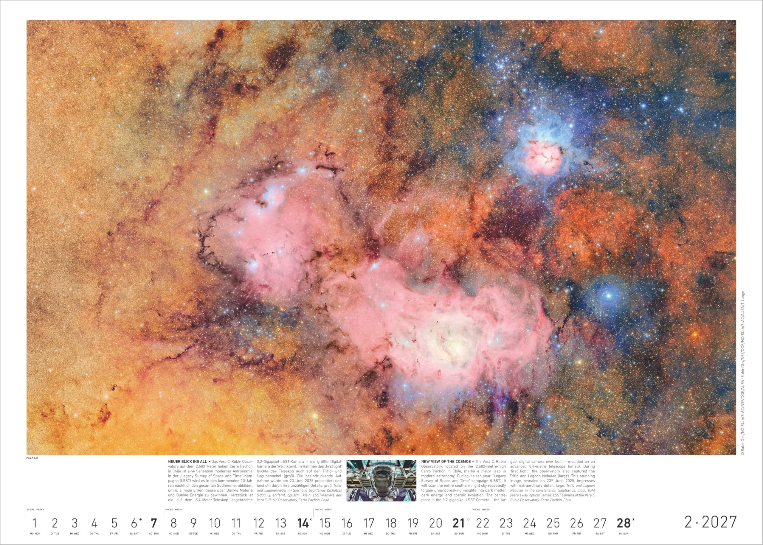Sternzeit 2027: Wandkalender 70x50 cm mit 12 brillanten Weltraum-Aufnahmen und astrophysikalischen Erläuterungen