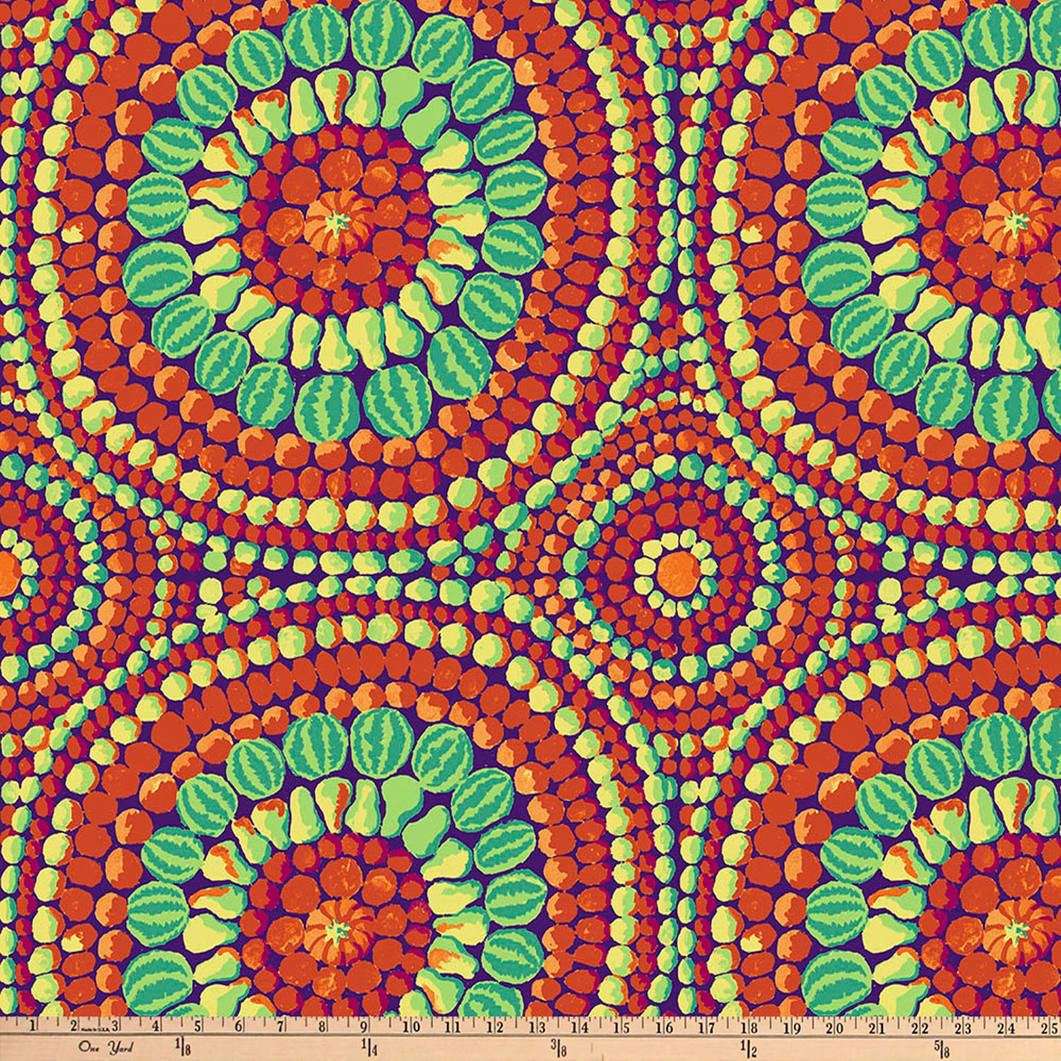FreeSpirit Quilt Fabrics Kaffe Fassett 108'' Quilt Backs Fruit Mandala Quilt Fabric, Red, Quilt Fabric By The Yard