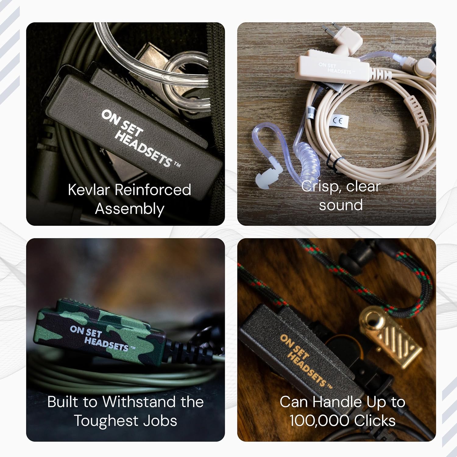 FilmPRO Surveillance Headset (Black) - 2 Pin Earpiece Compatible with Motorola Radios for Film & TV Productions - Earpiece for Walkie Talkie Radio