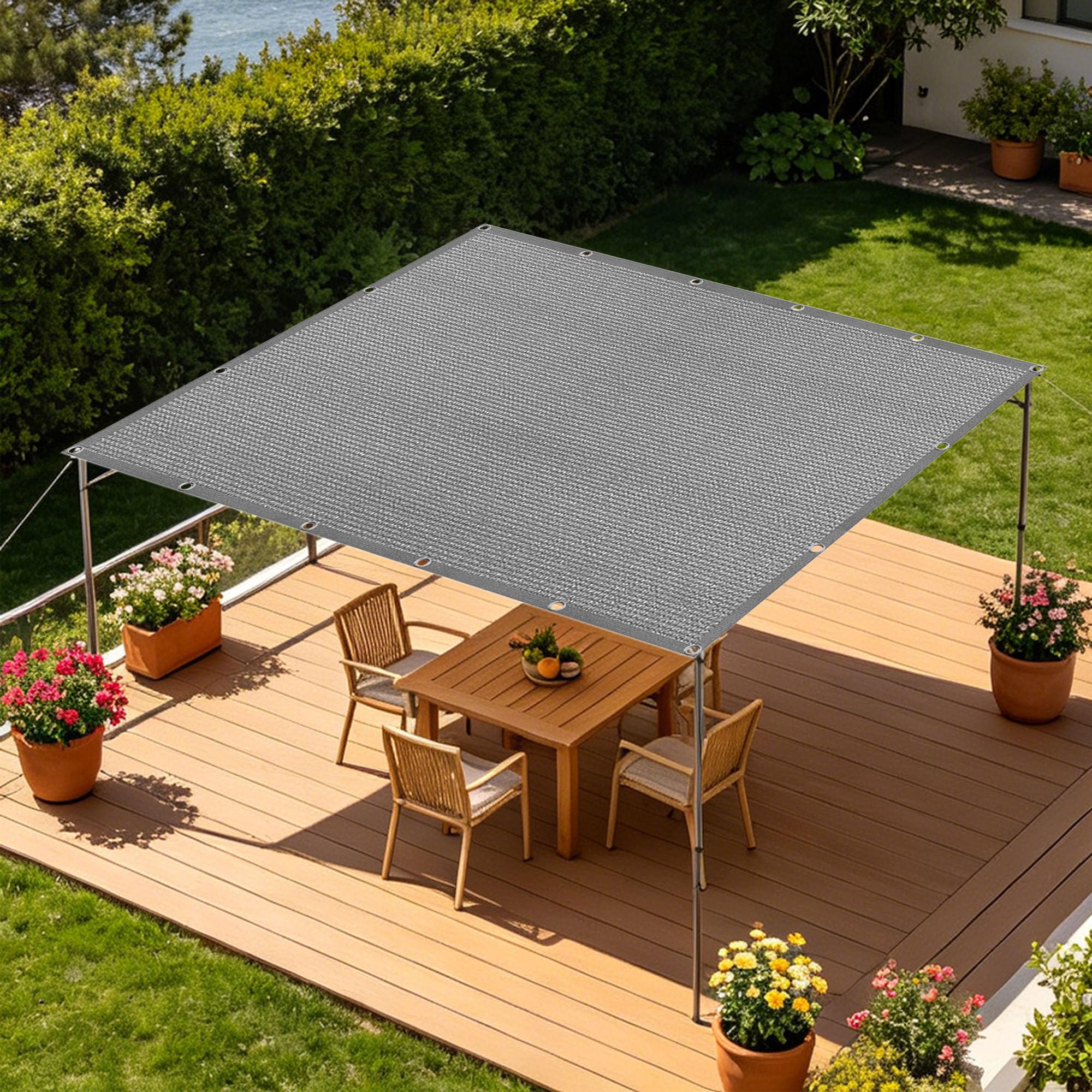 Filet protection solaire haut de gamme gris clair pour pergola 1.7m