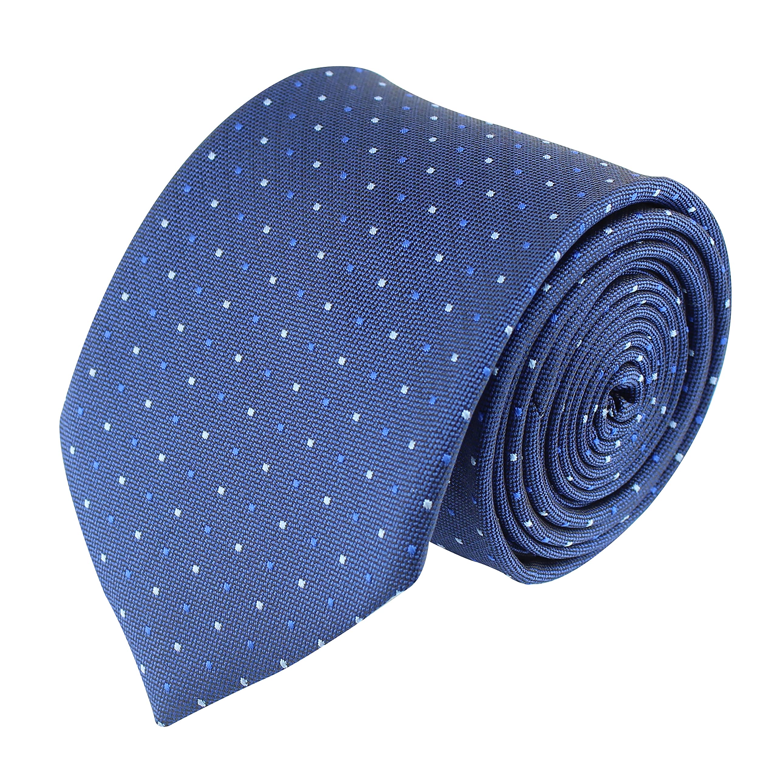 kovove Kavove The Refreshing Twin Polka Dot Blue Necktie For Men-picture-36