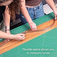 Vista 6 de Regla de metal de precisión Breman de 36 pulgadas con respaldo de corcho – Regla de borde recto de acero inoxidable, flexible, antideslizante