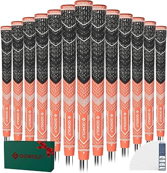 Gowolf Golf Grips Cord Rubber Multi-compound Golf Driver Irons Club 13pcs Golf Grips Colored Top Cover SL02 Pro with Free 15 Tapes