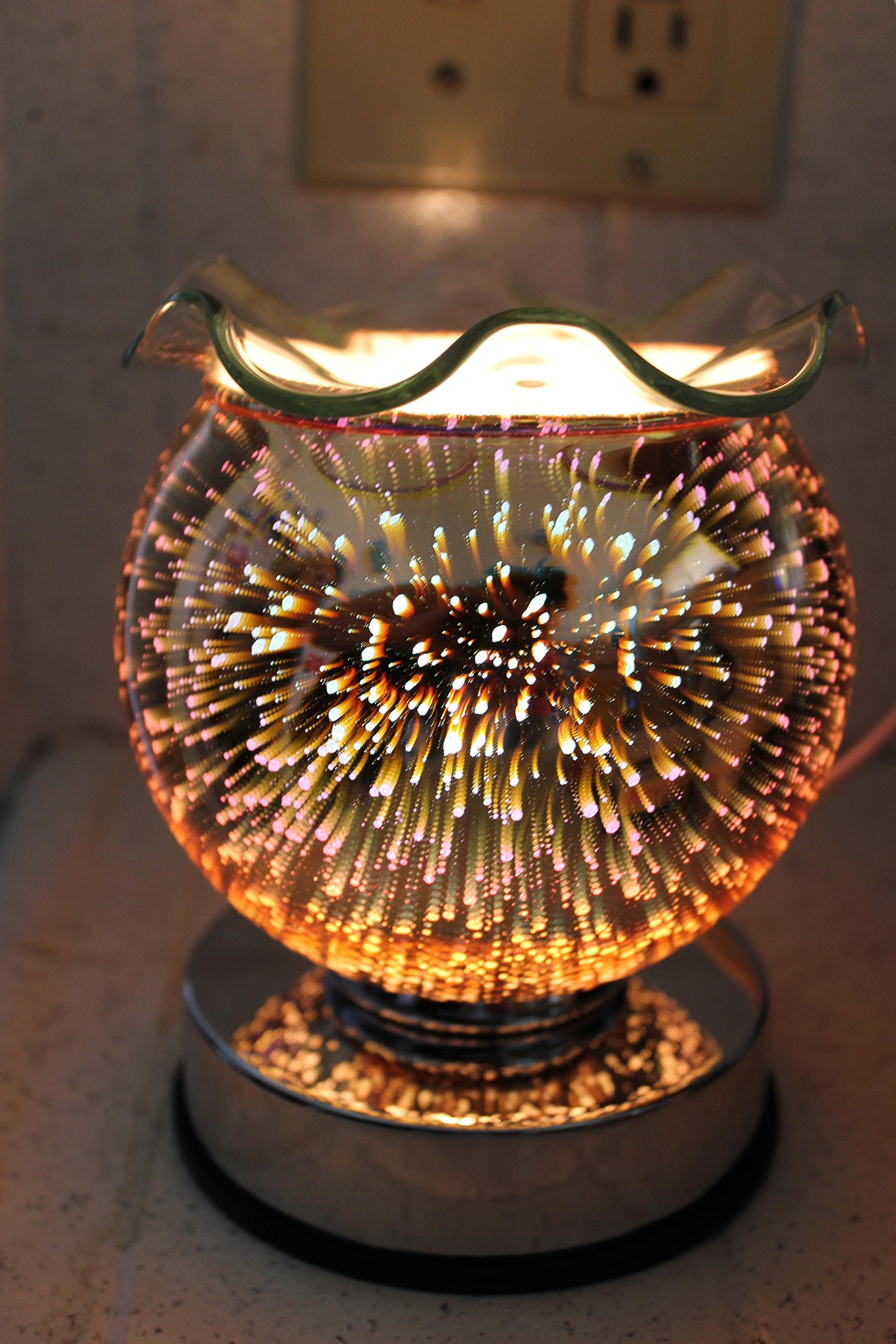 Navillus - 3D Fireworks Touch Lamp - Globe Shape, Beautiful design, oil warmer with dimmer in Multicolors color
