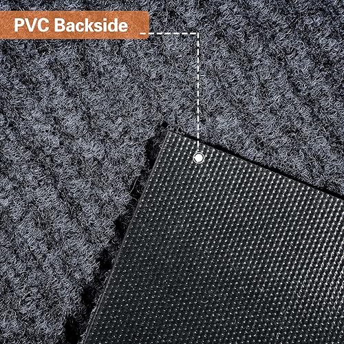 Miniatura 4 de Nuanchu A Roll - Tapete grande semiacabado a rayas, impermeable, con forro de goma, para interiores y exteriores, para clima húmedo, rascador de