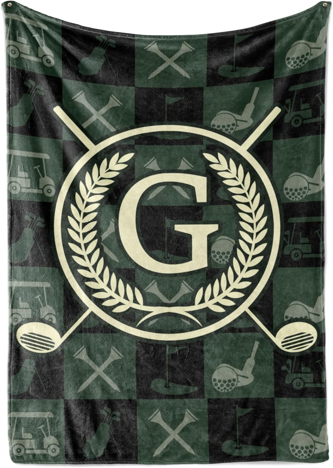Golf Gifts for Men with Initials, Personalized Gift for Golfer, for Him on Birthday, Christmas, Father's Day - 60"x 80" Flannel Plush Throw P