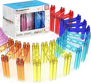 12 Piece Support Column Expansion Supporting Pack for Magnetic Race CarTrack Magnet Tile Building Block Construction Kit Education Toy Boys Girls STEM Puzzle Toy Kids Boy Girl Toddler 3+ PicassoTiles