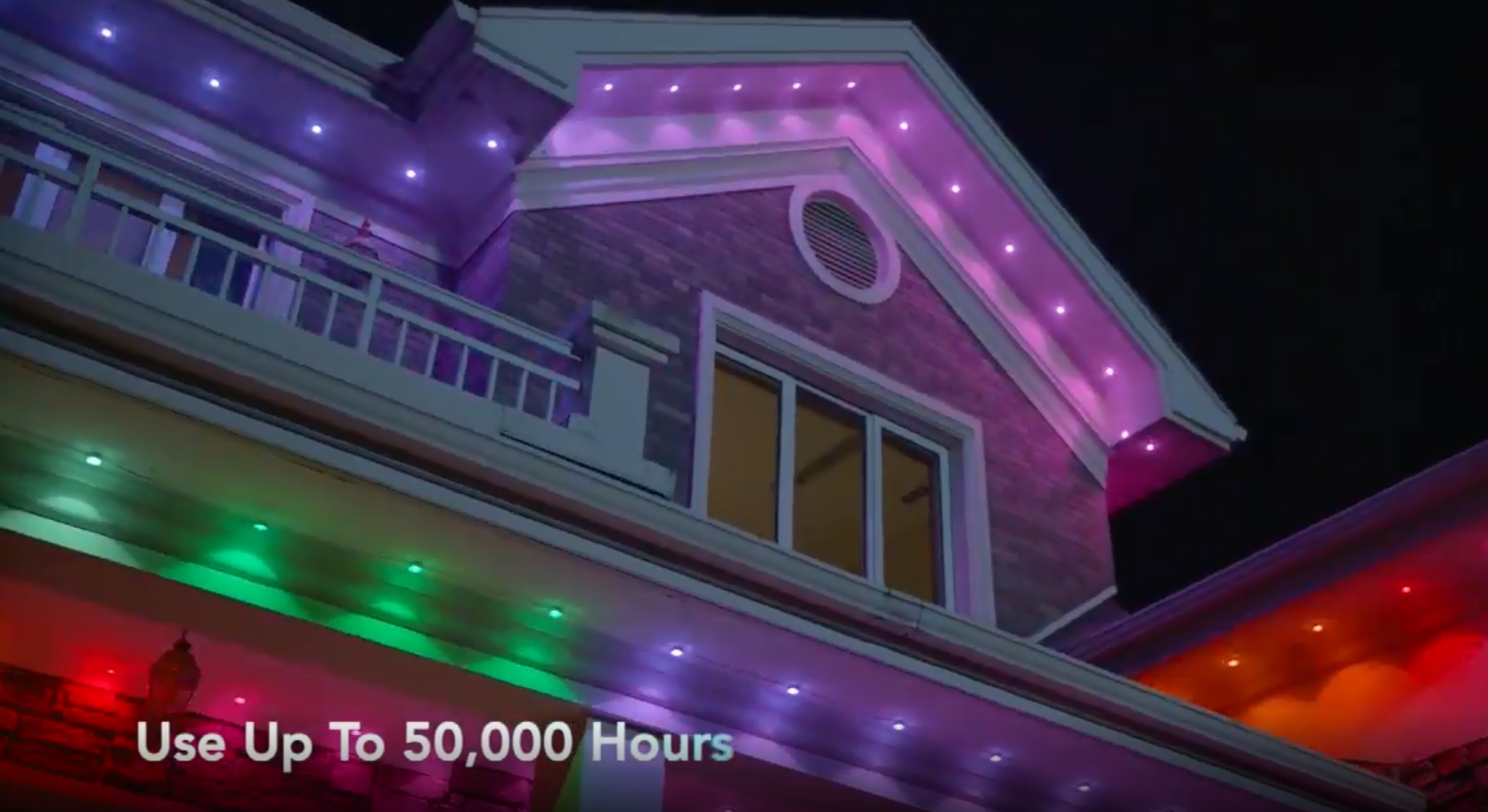 Image of Halloween Permanent Outdoor Lights 50FT, RGB Eaves Lights with Smart App & Remote Control, IP65 Waterproof LED Roofline Lights for Christmas & Year-Round Decor