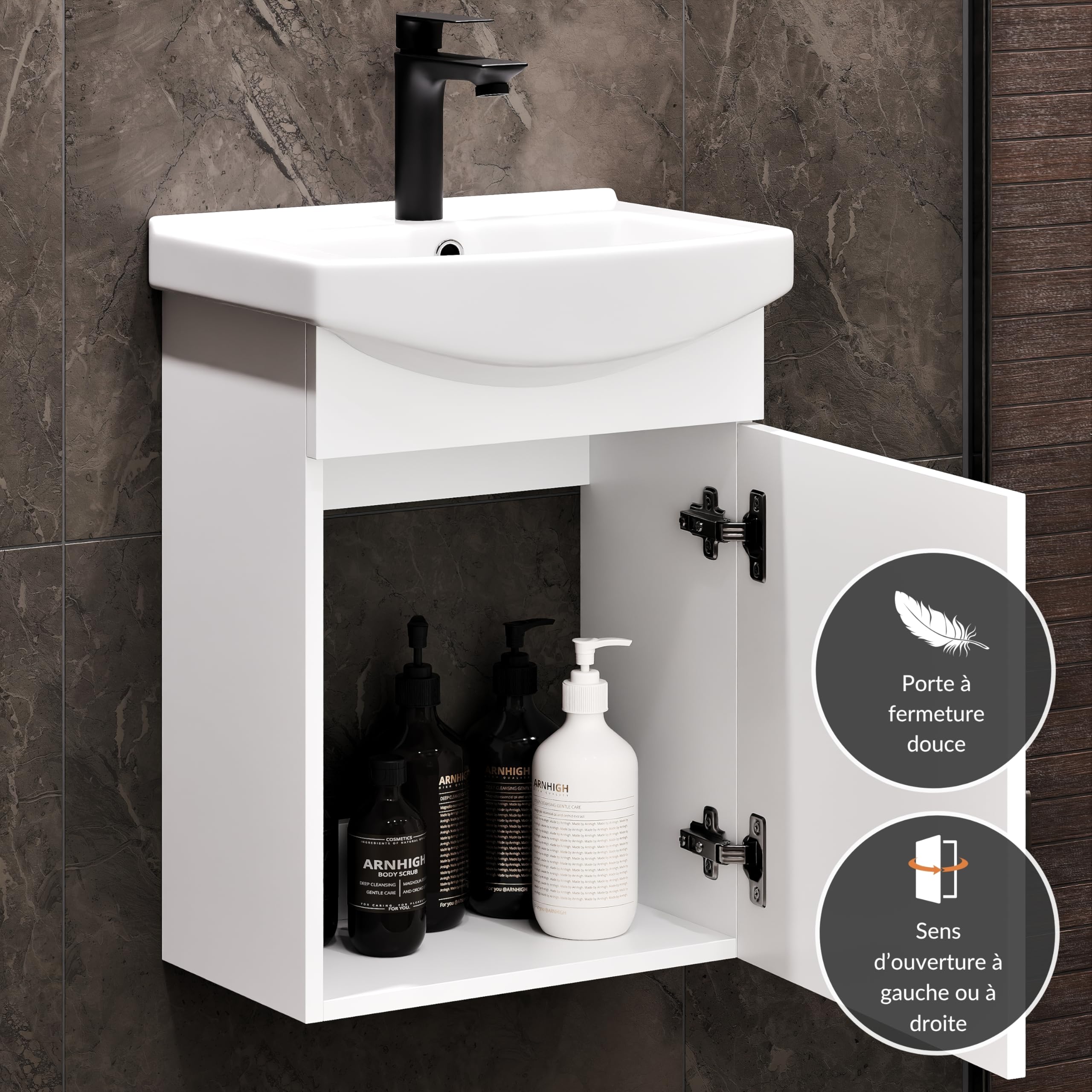 Planetmöbel Ensemble de Meubles de Salle de Bains Lavabo