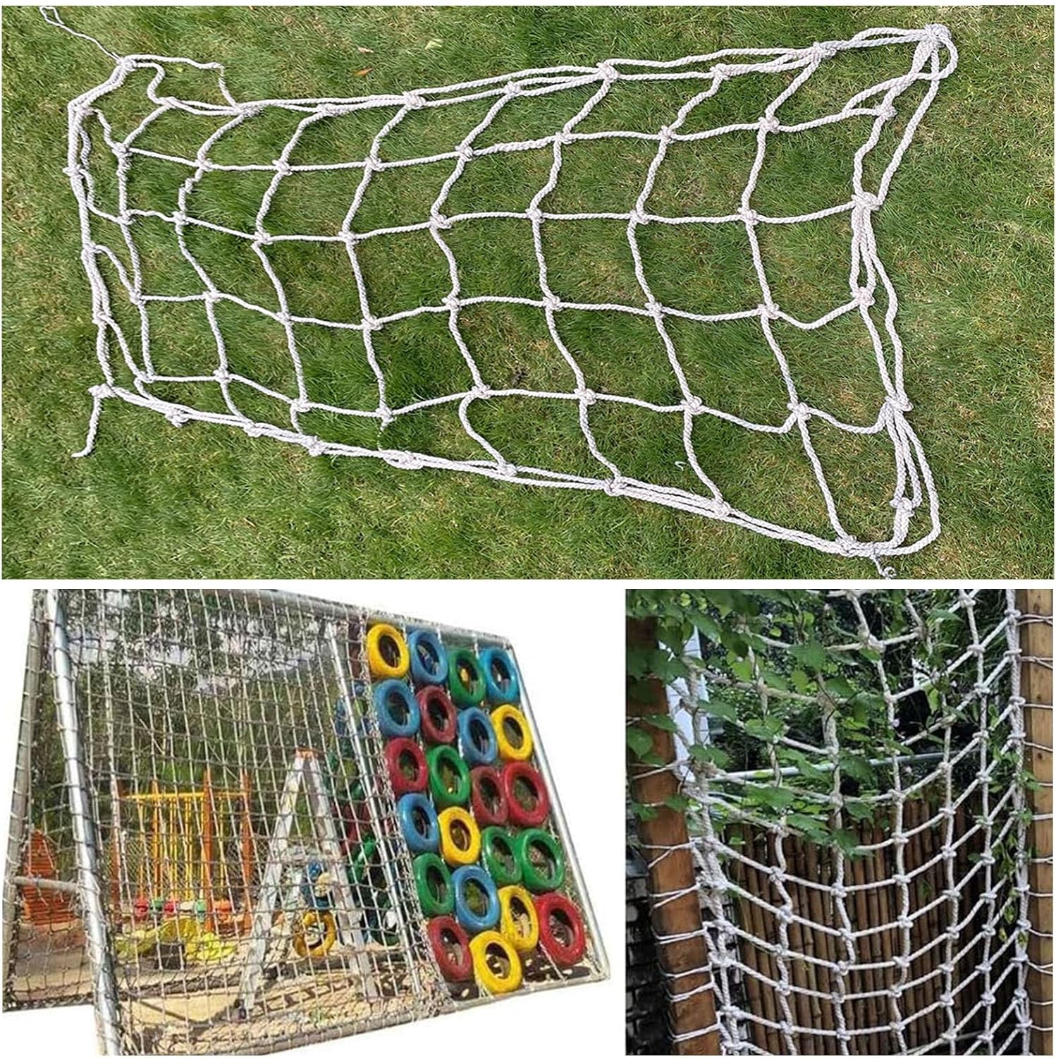 Heavy Duty Climbing Net for Kids - 24.6x26.2ft Cargo Net, Outdoor Playground Equipment, Rope Ladder for Treehouses & Jungle Gyms, Durable Military-Grade Design