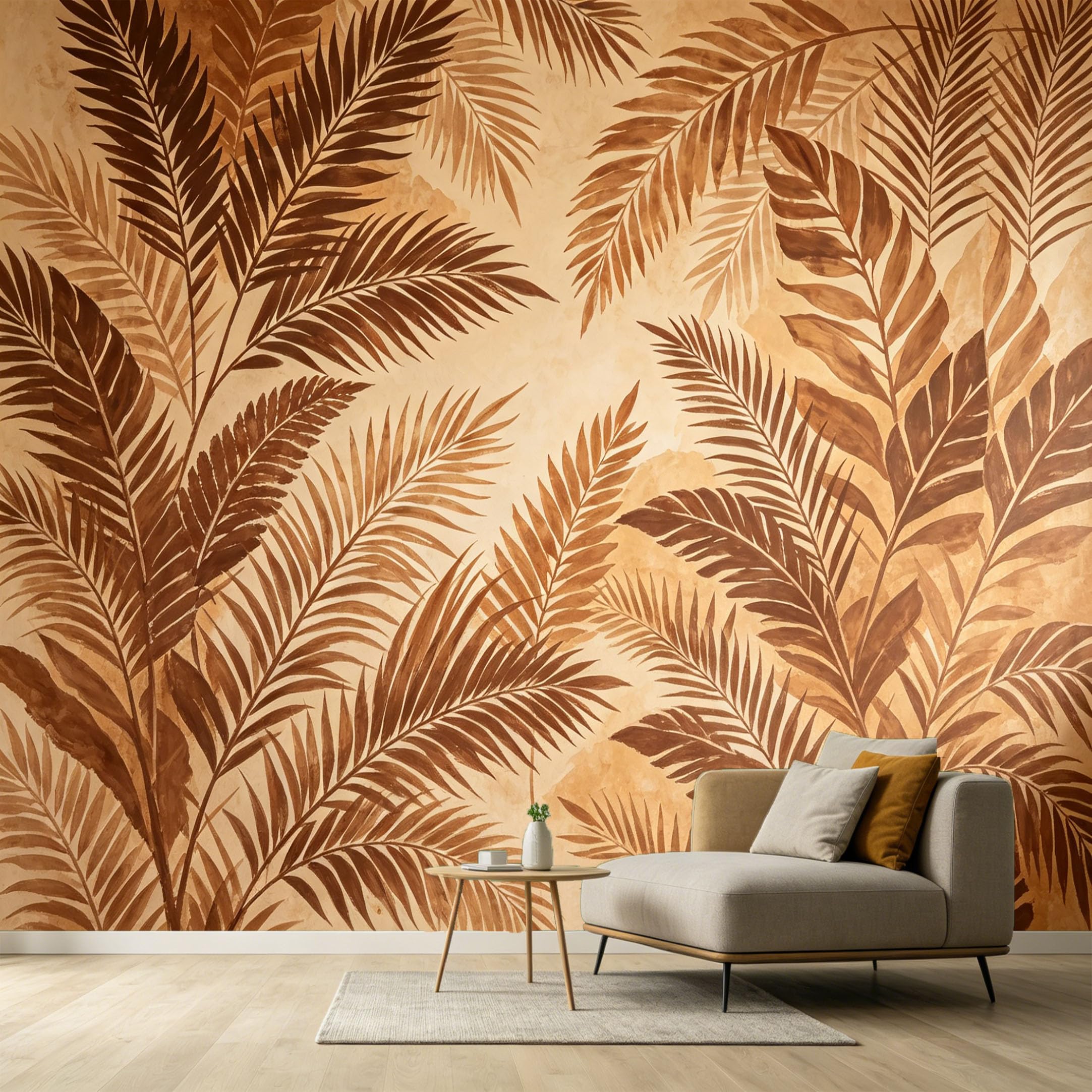 Custom Size Wall Murals Botanical Tropical Palm Leaves Watercolor Textured Modern SelfAdhesive Wall Fabric Removable Large Wallpaper for Photo Living Room