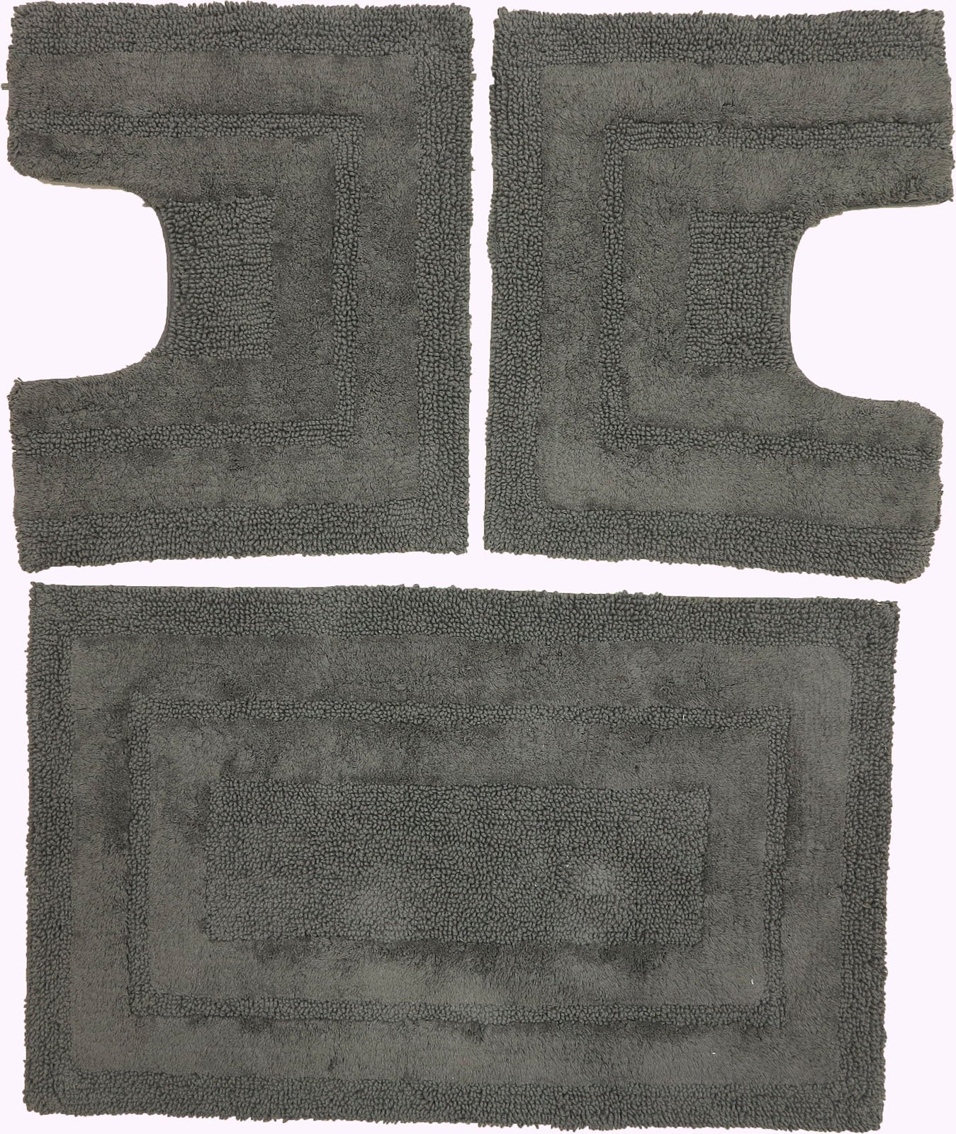 Ensemble 3 pièces tapis de bain Sirio no 2 cm.50 x 40 + 1 cm.50 x 80 différents coloris gris