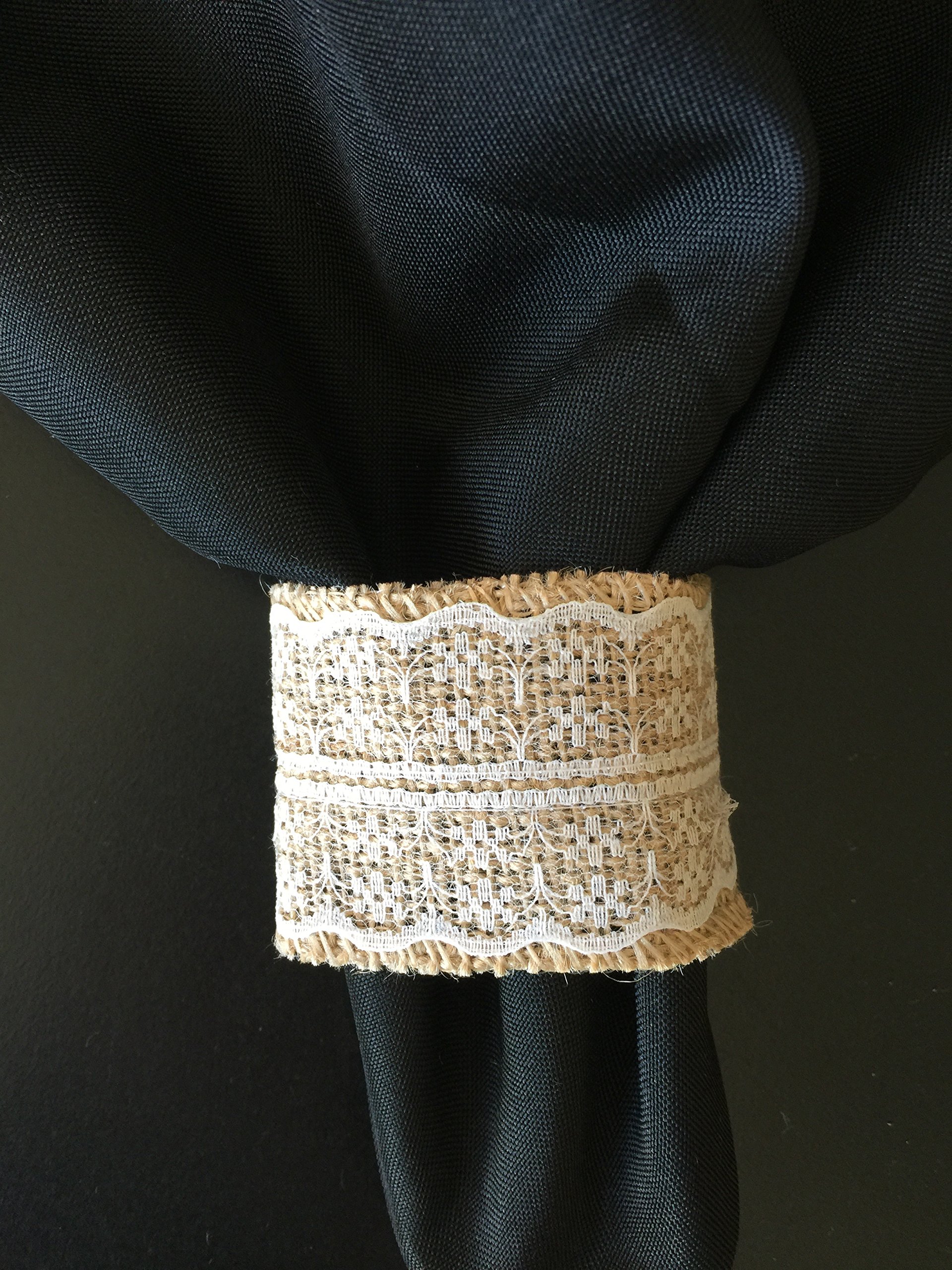 Angel Isabella 4pc Set of Burlap Napkin Holder with Lace-Quality Product from LLC