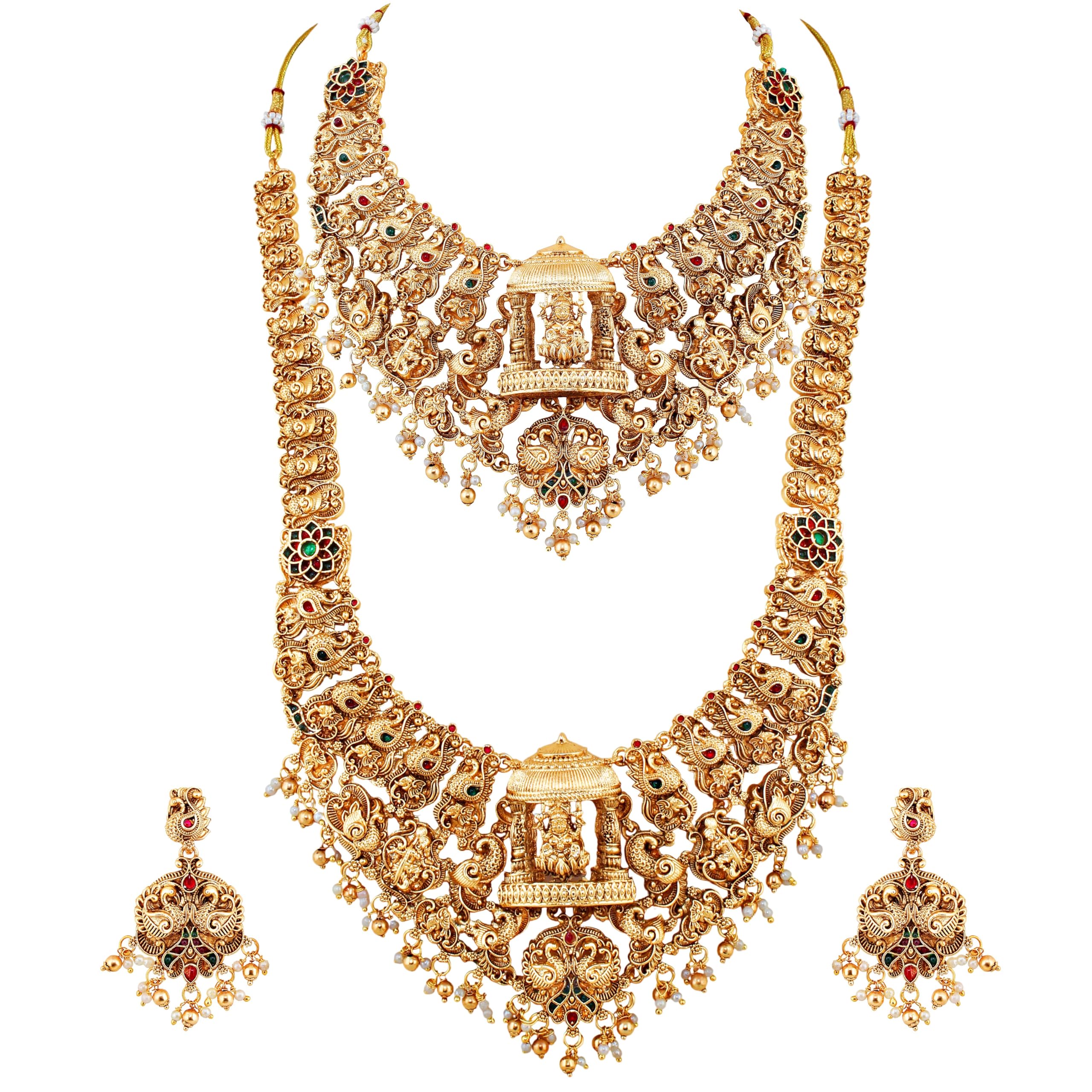 Buy Lucky Jewellery Antique Gold Plated South Indian Temple