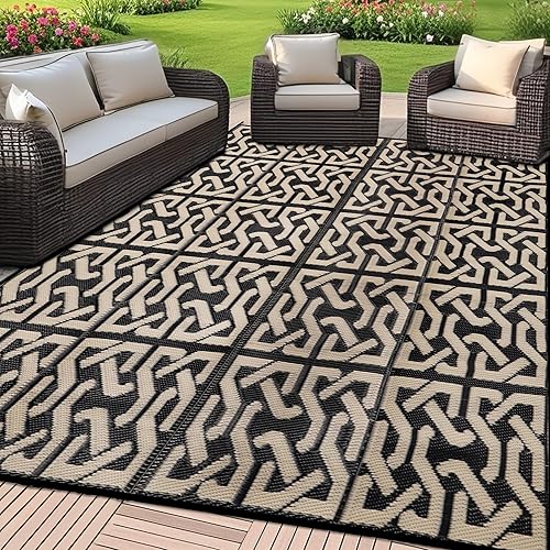 Miniatura 63 de SAND MINE Alfombras reversibles, alfombra de paja de plástico, alfombra de área moderna, alfombra de pavimento grande y alfombra para exteriores