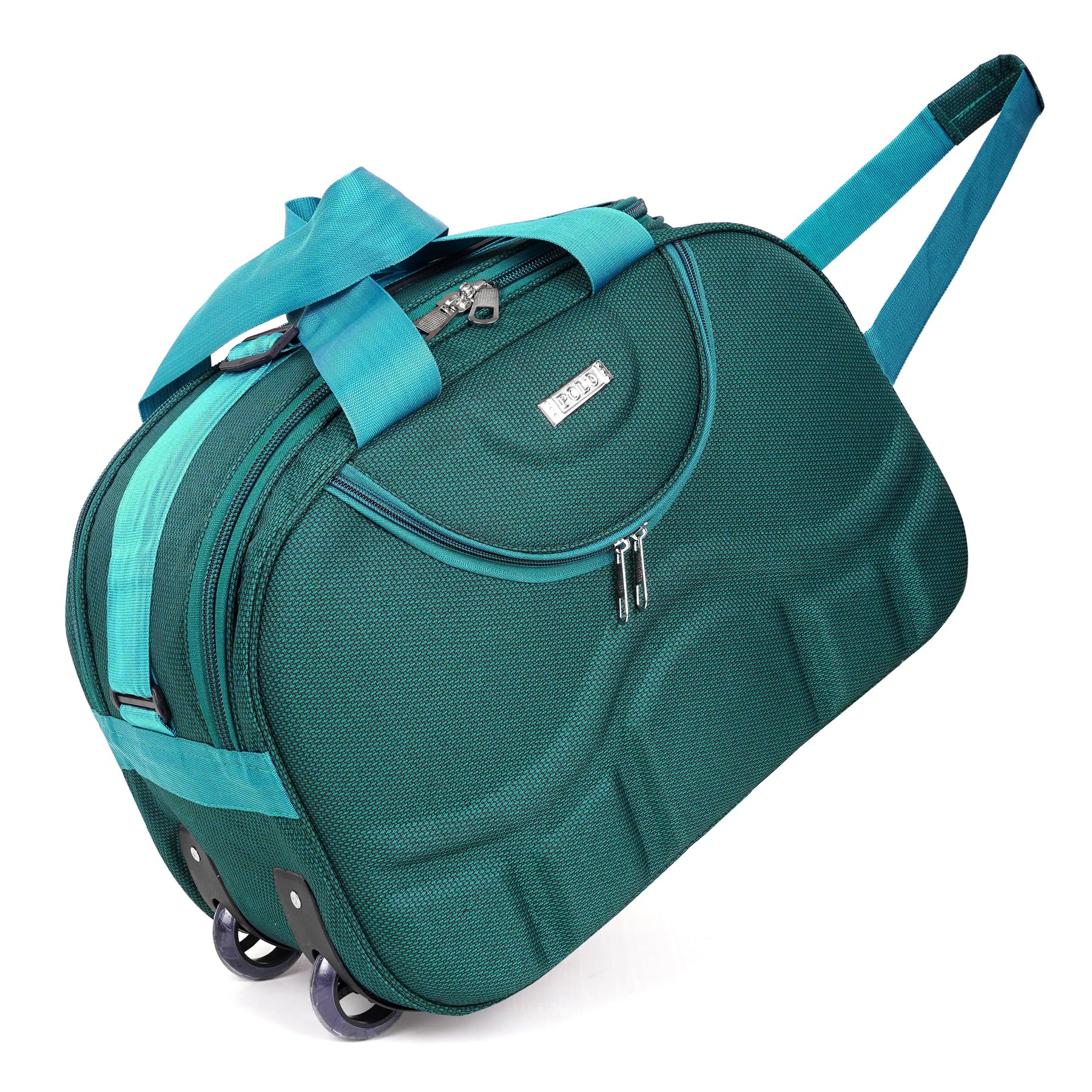 la bbaik Duffle Bag, Mediume Size, Light Weight, Polyester Blend, Weekend Travel Cabin Bag with Wheels. (Teel)-picture-27