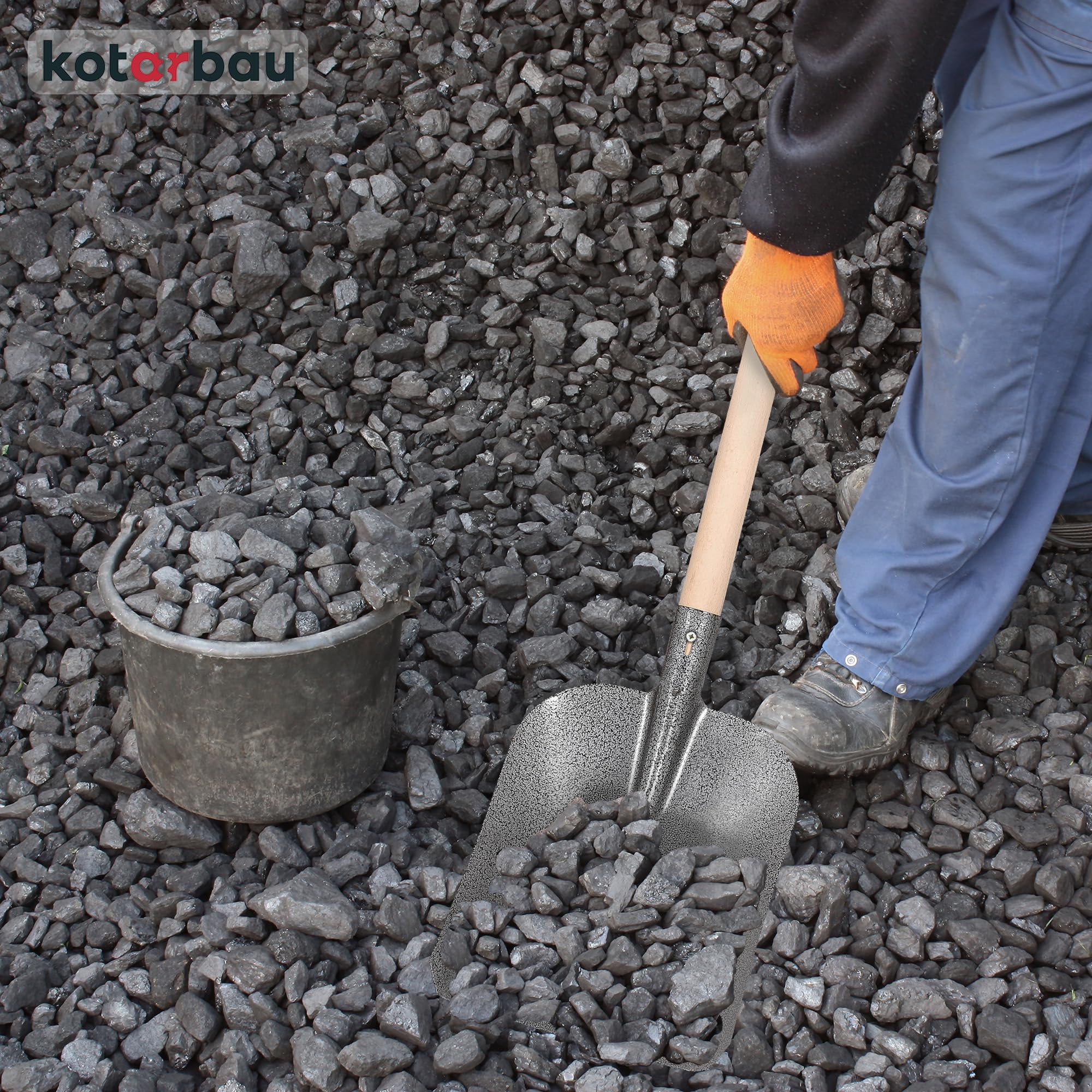 KOTARBAU Robusta pala da giardino 285 x 230 mm acciaio manico legno