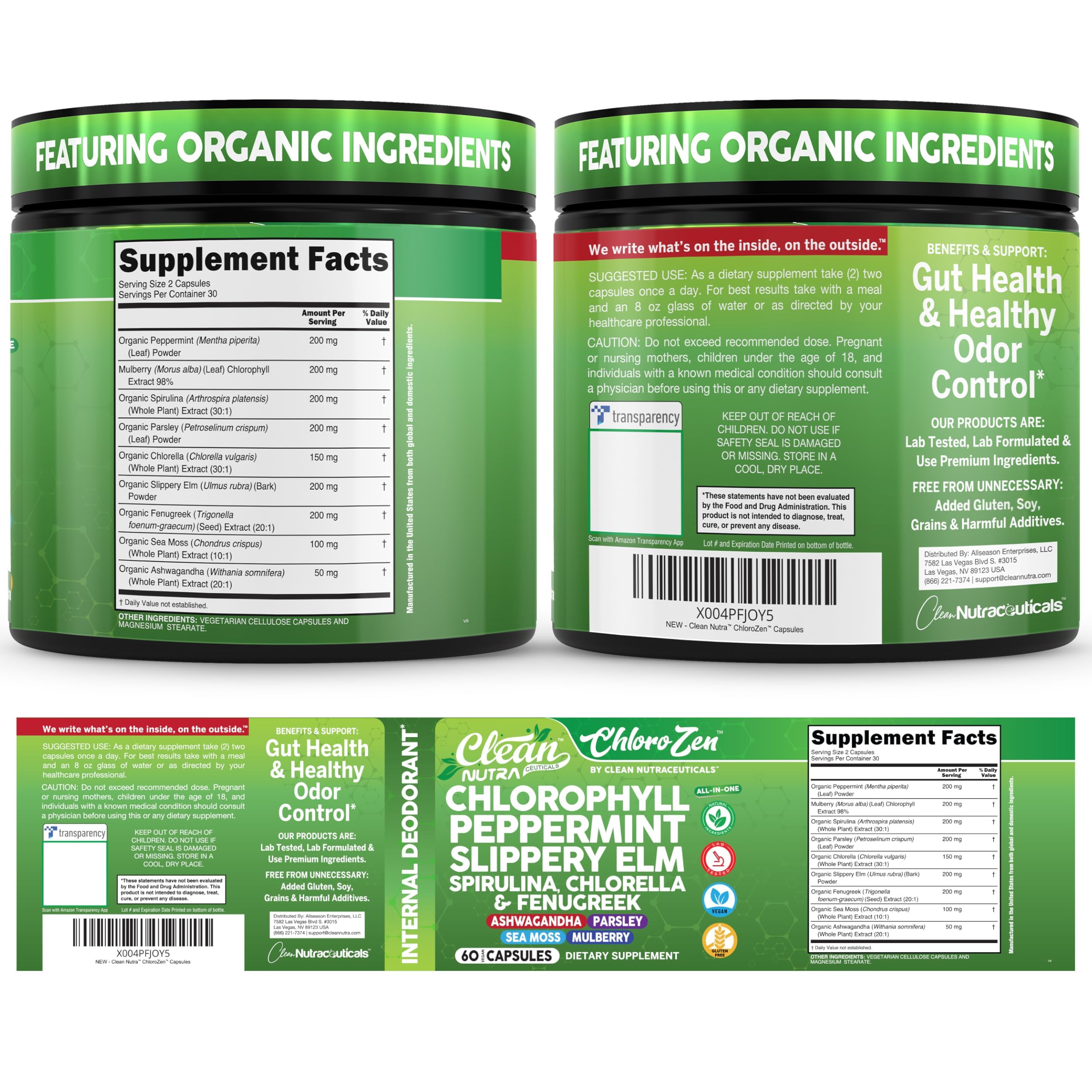 Chlorophyll Capsules with Peppermint, Slippery Elm, Parsley, Sea Moss — Amazon image 9