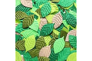 WILLBOND Green Fabric Artificial Mini Maple Leaves for DIY Crafts, Scrapbooking, Home Party Wedding Decorations