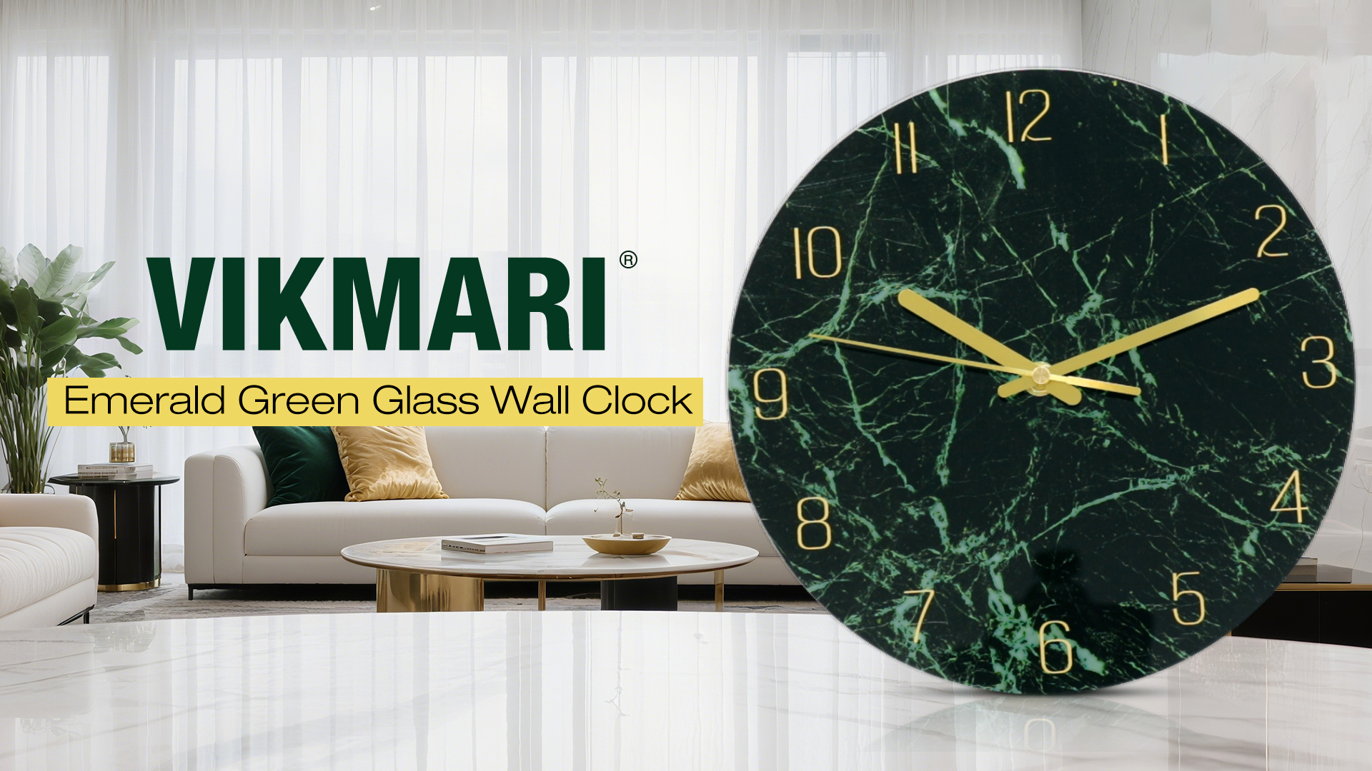 Amazon.com: VIKMARI Glass Wall Clock Silent Non Ticking Wall Clock