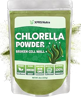 XPRS Nutra Chlorella Powder - Broken Cell Wall Chlorophyll Powder - Chlorella for Immunity - Vegan Friendly Complete Protein (8 Ounce)