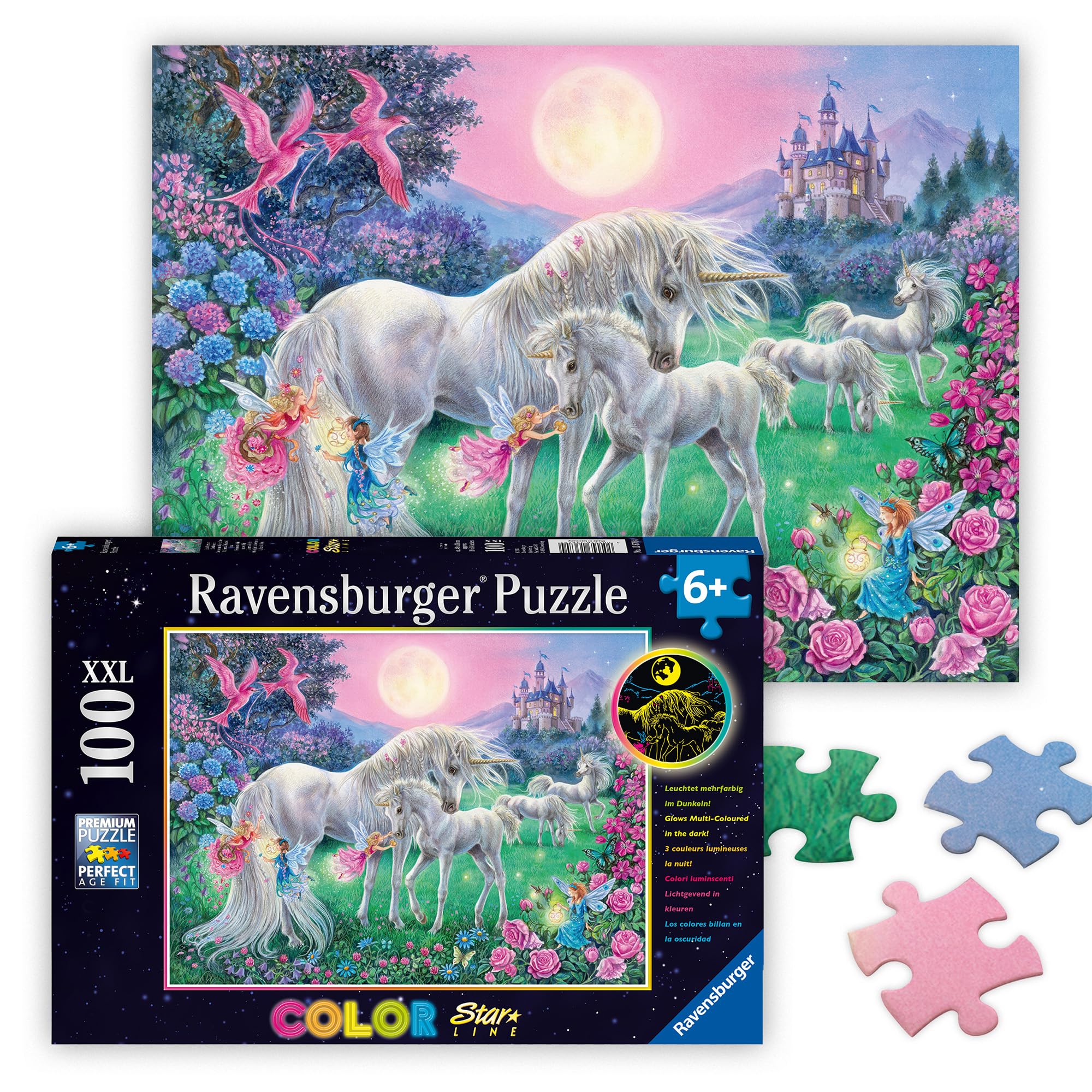 Amazon.com: Ravensburger - Unicorns in The Moonlight - 100 Piece