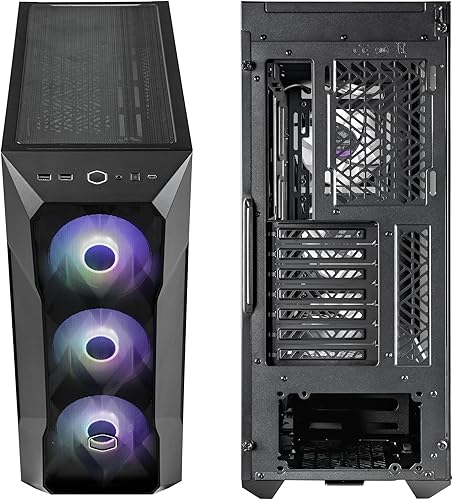 Vista 16 de Cooler Master TD500 Mesh V2 Airflow ATX Mid-Tower Case, malla poligonal, vidrio templado cristalino, panel superior extraíble, 3 ventiladores PWM