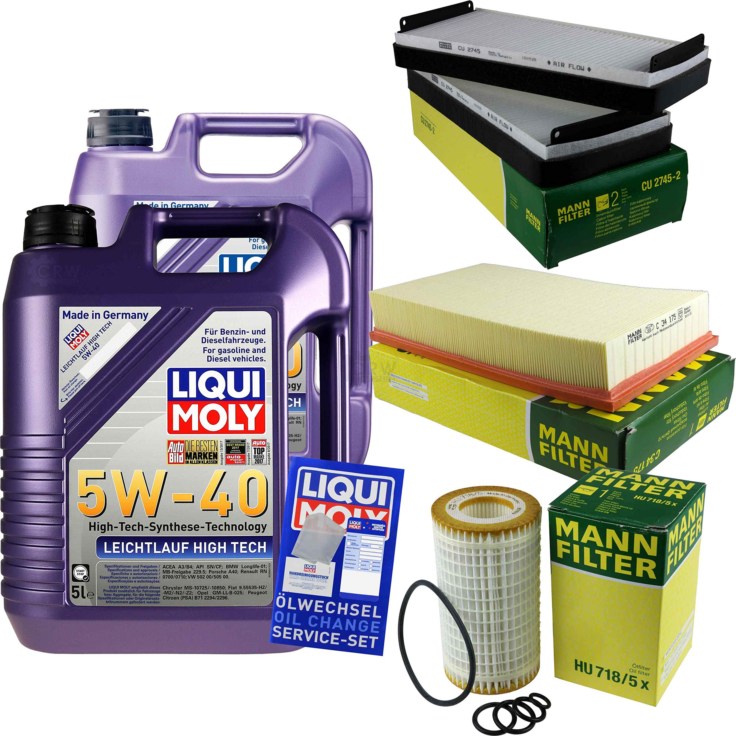 Pacchetto di ispezione 10 L LM LL High Tech 5W-40 + pacchetto filtro Uomo Classe E