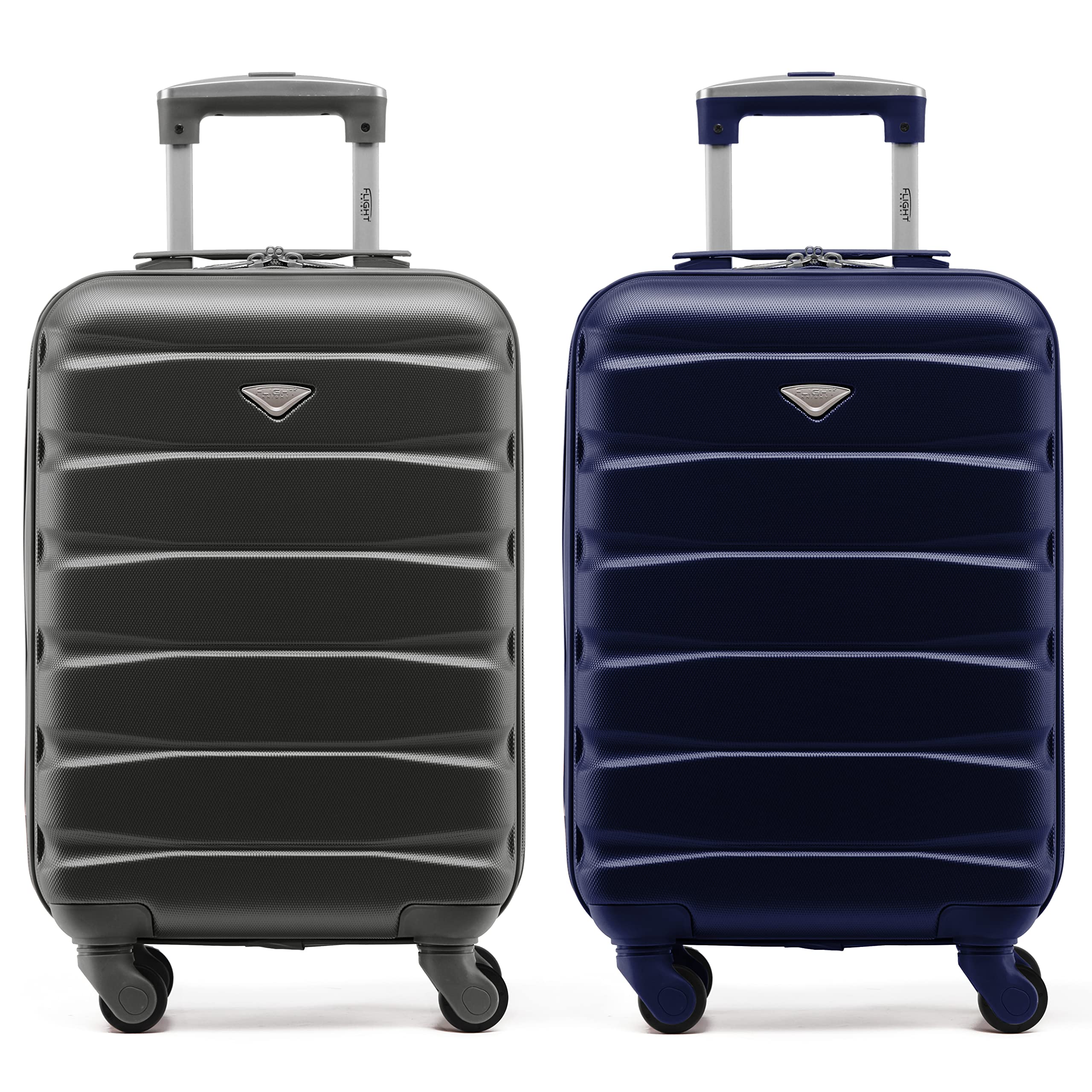 Flight Knight Suitcase Set of 2 Lightweight 4 Wheel ABS Hard Case Cabin Carry On Hand Luggage Approved for Over 100 Airlines Including easyJet, British Airways, Ryanair & Many More 55x35x20cm — view 211